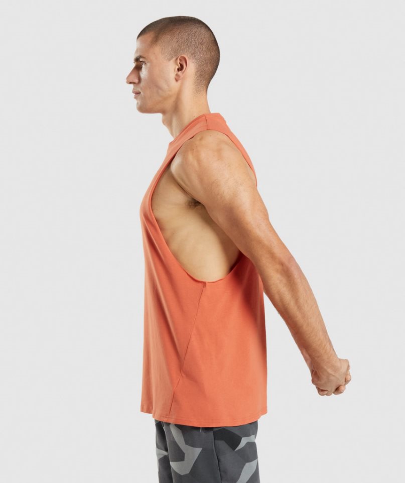 Men's Gymshark Critical Drop Arm Tanks Orange | CA N13A87